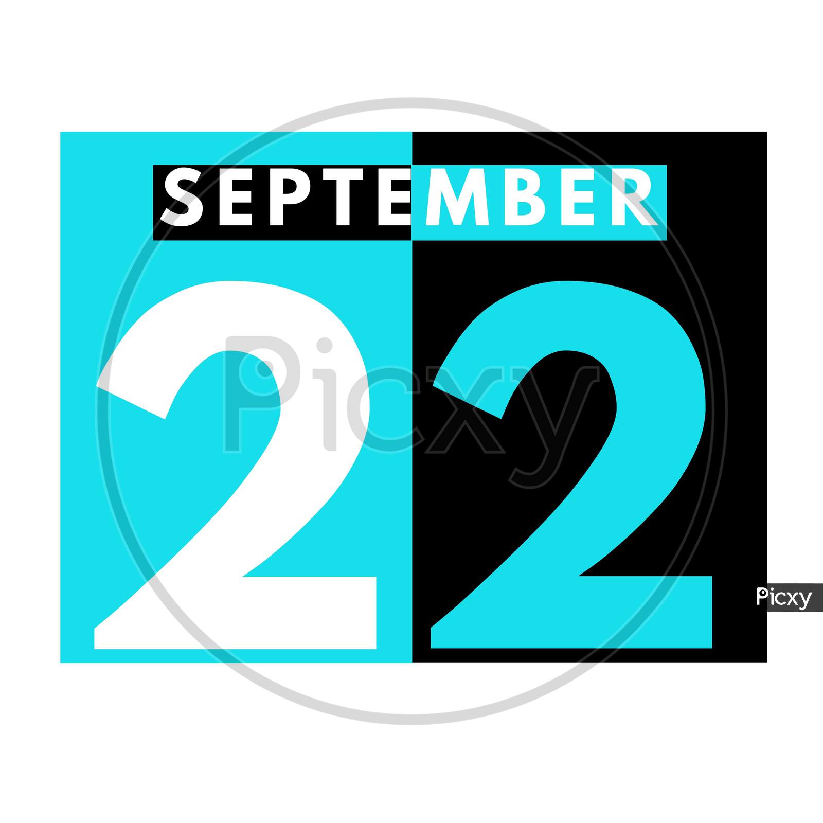 September 22 . Modern Daily Calendar Icon .Date ,Day, Month .Calendar For The Month Of September