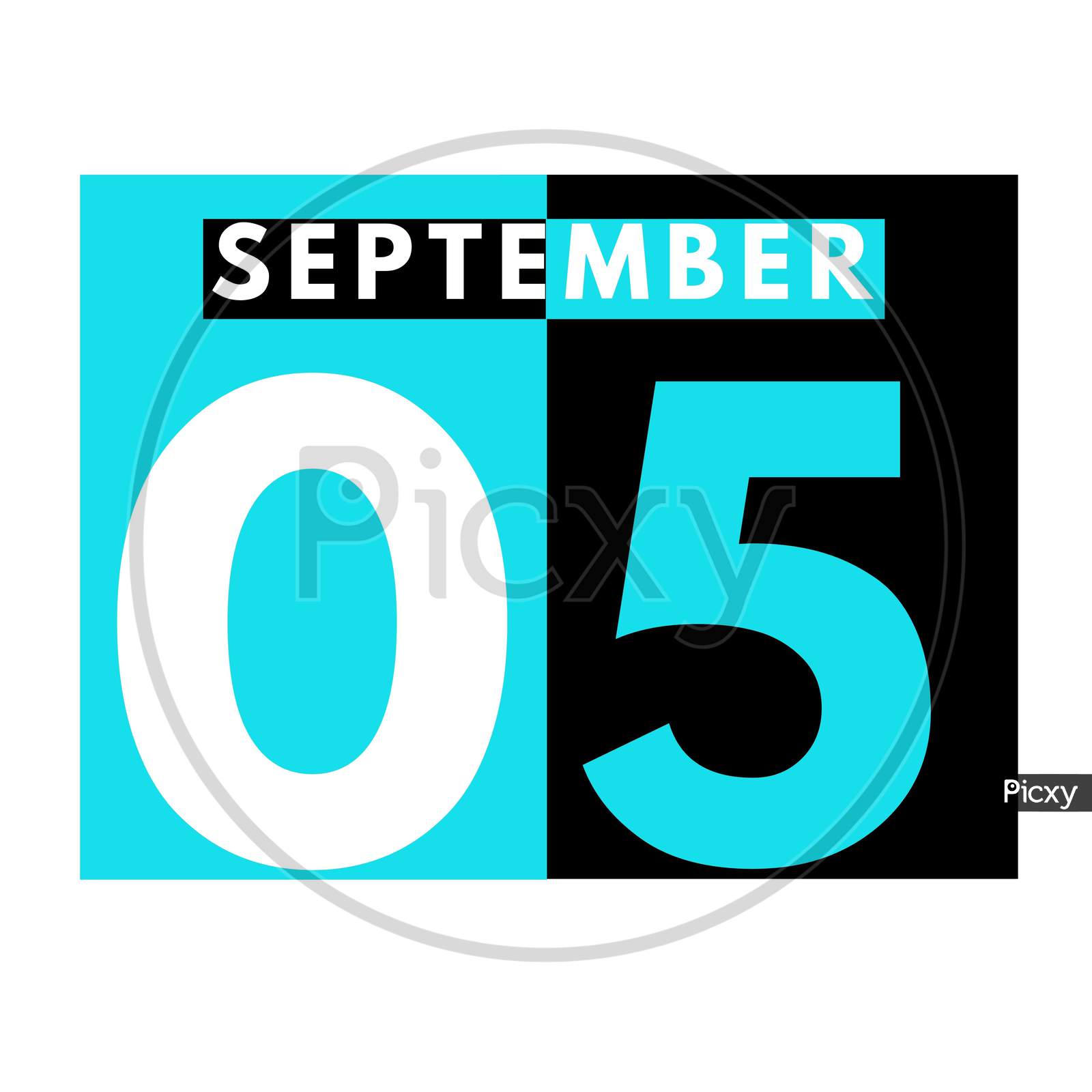 September 5 . Modern Daily Calendar Icon .Date ,Day, Month .Calendar For The Month Of September