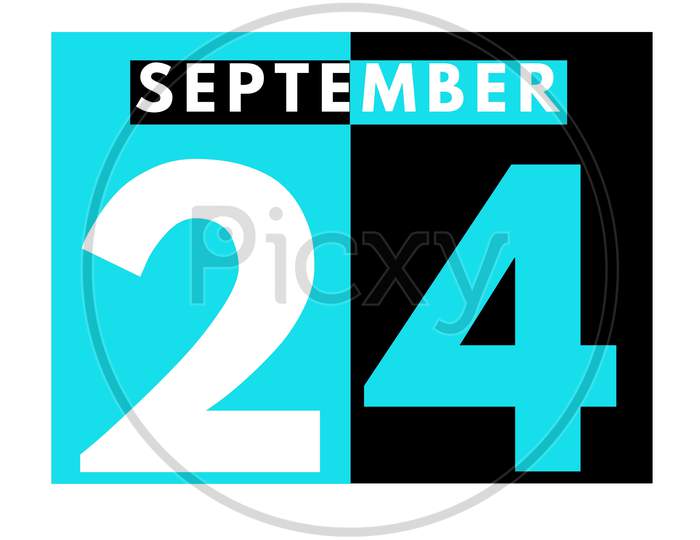 September 24 . Modern Daily Calendar Icon .Date ,Day, Month .Calendar For The Month Of September