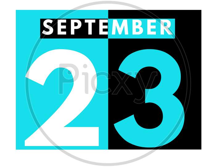 September 23 . Modern Daily Calendar Icon .Date ,Day, Month .Calendar For The Month Of September