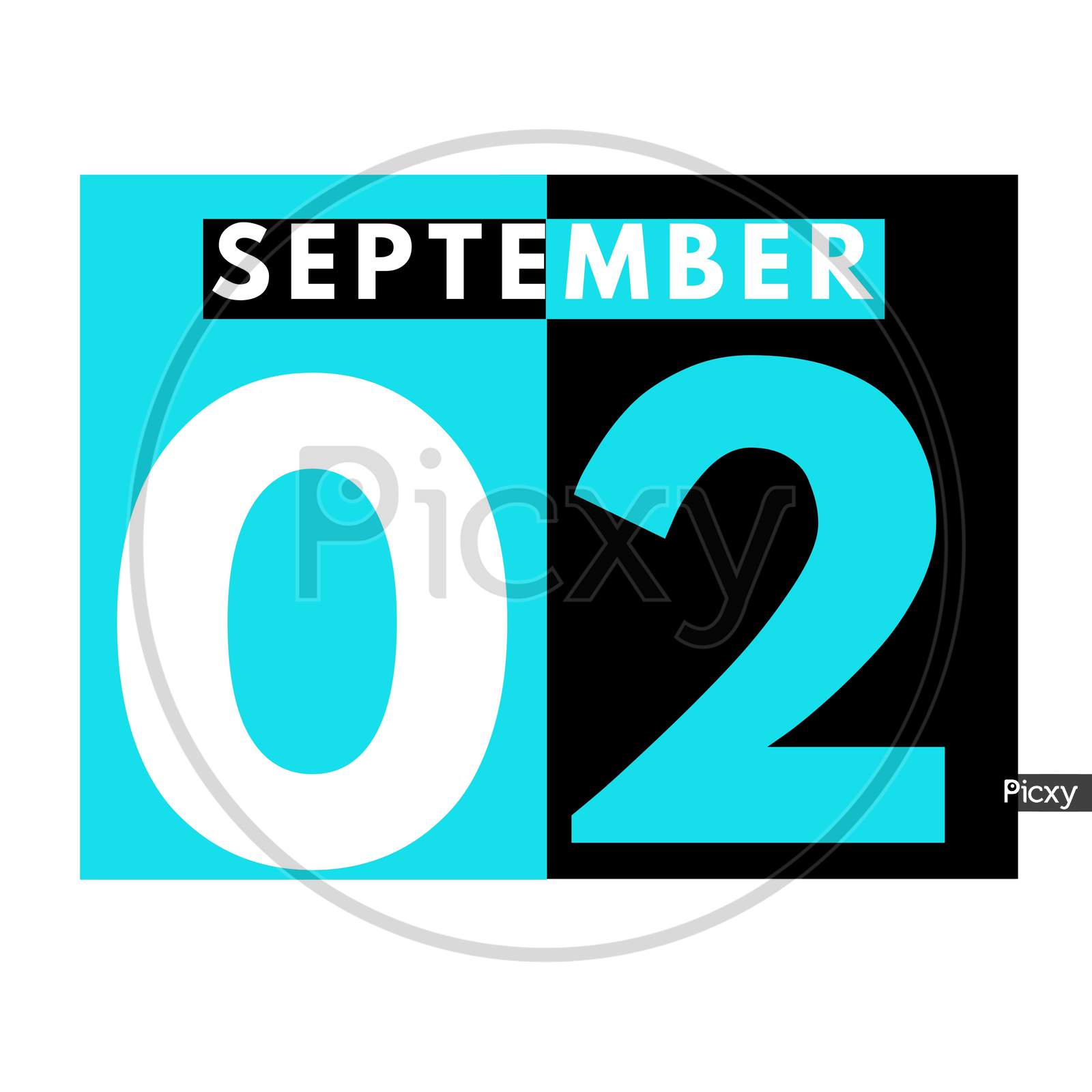 September 2 . Modern Daily Calendar Icon .Date ,Day, Month .Calendar For The Month Of September