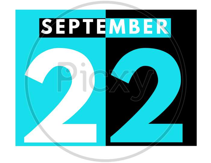 September 22 . Modern Daily Calendar Icon .Date ,Day, Month .Calendar For The Month Of September