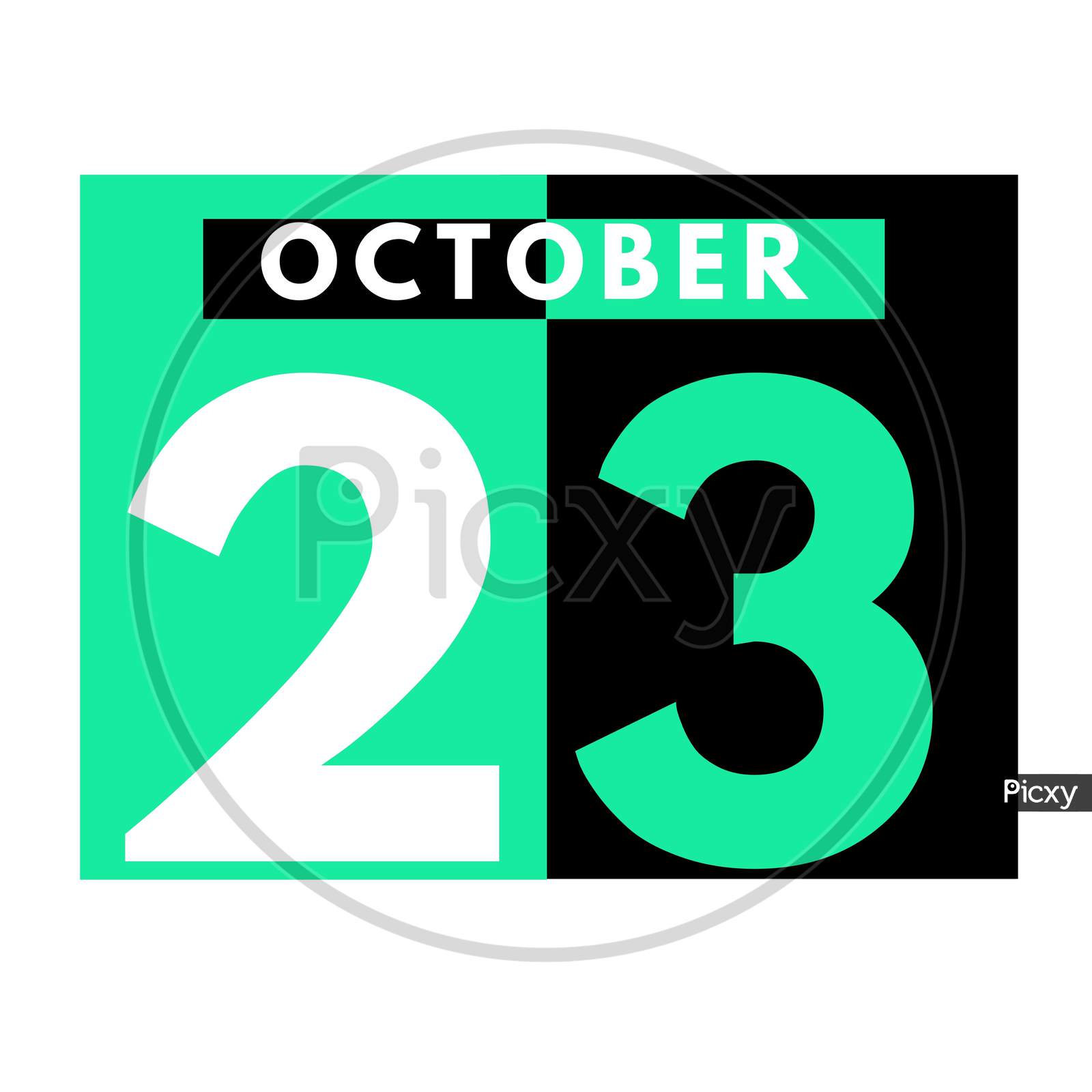 October 23 . Modern Daily Calendar Icon .Date ,Day, Month .Calendar For The Month Of October