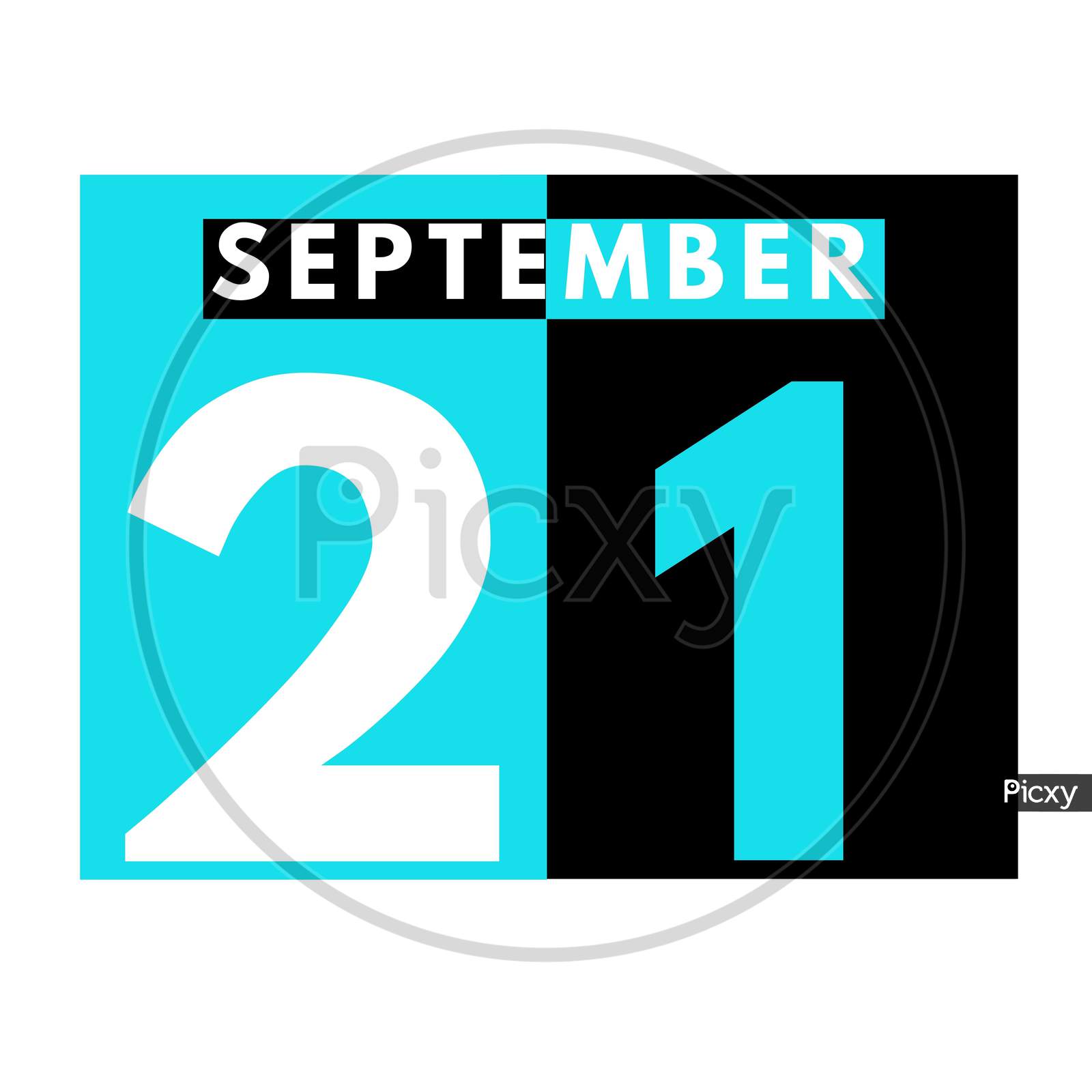September 21 . Modern Daily Calendar Icon .Date ,Day, Month .Calendar For The Month Of September