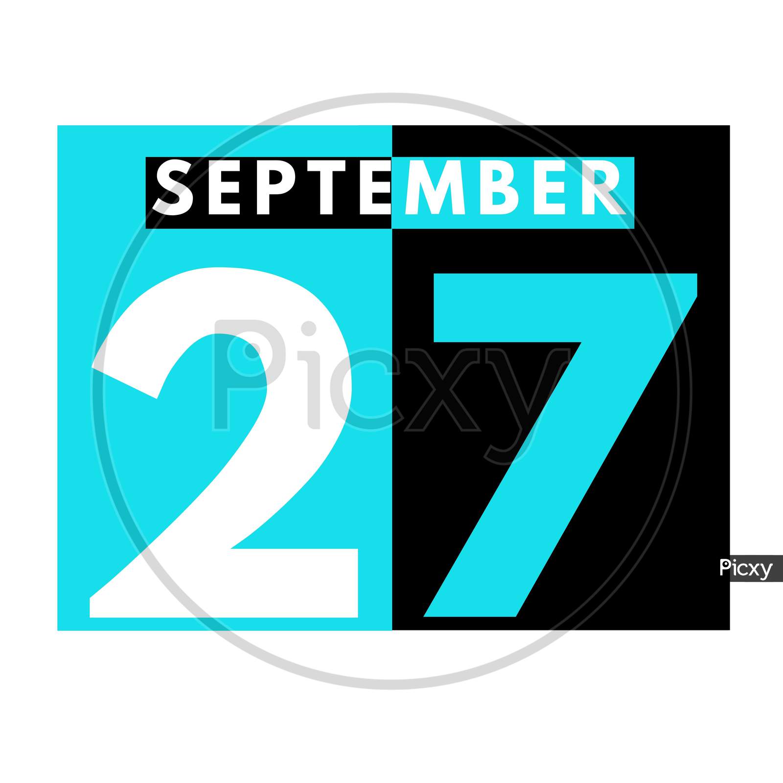 September 27 . Modern Daily Calendar Icon .Date ,Day, Month .Calendar For The Month Of September