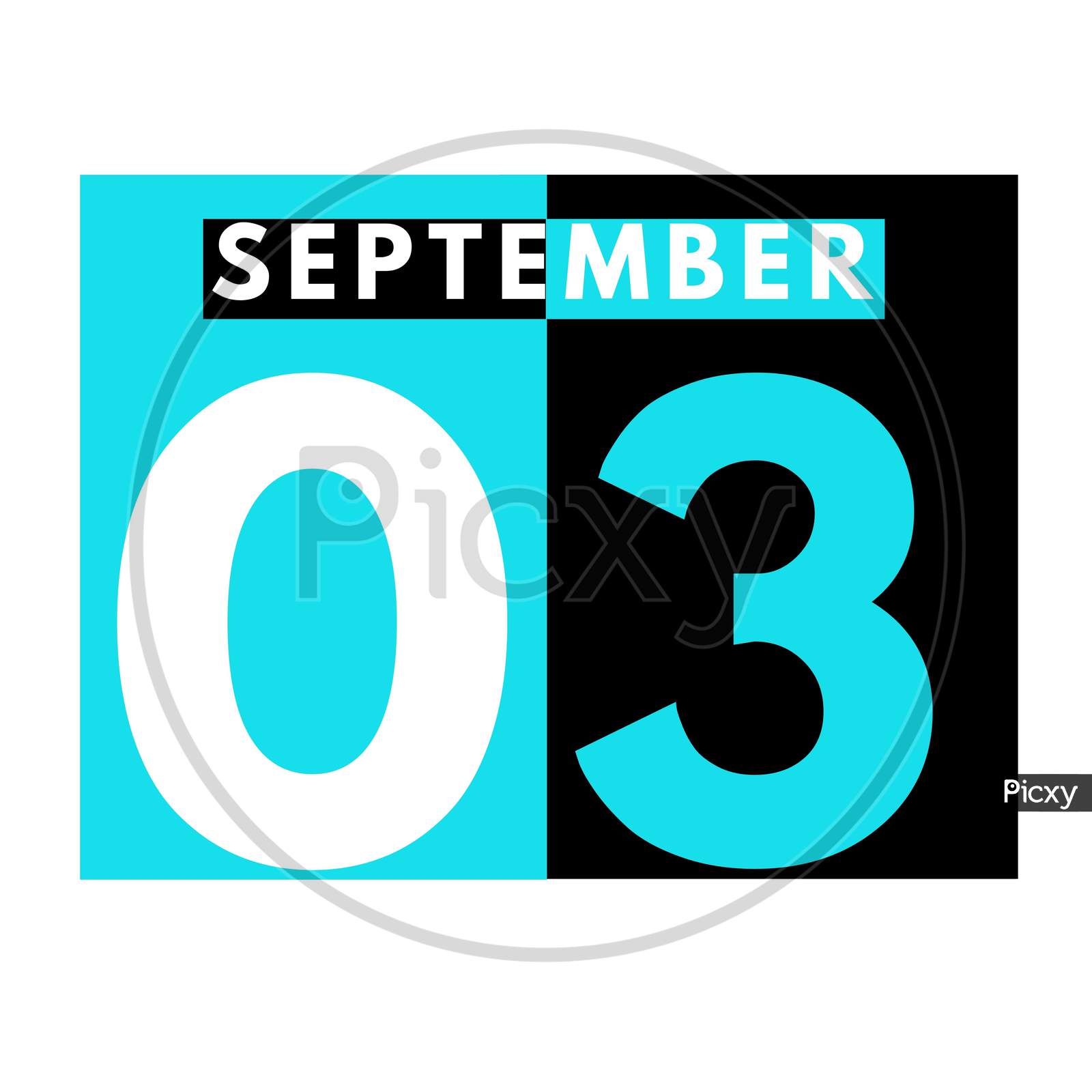 September 3 . Modern Daily Calendar Icon .Date ,Day, Month .Calendar For The Month Of September