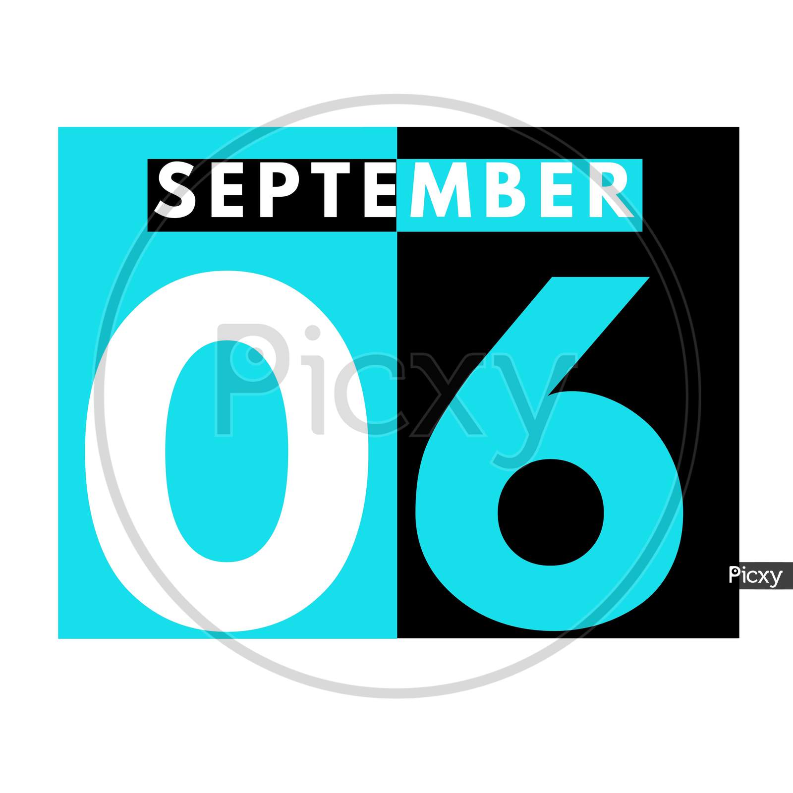 September 6 . Modern Daily Calendar Icon .Date ,Day, Month .Calendar For The Month Of September