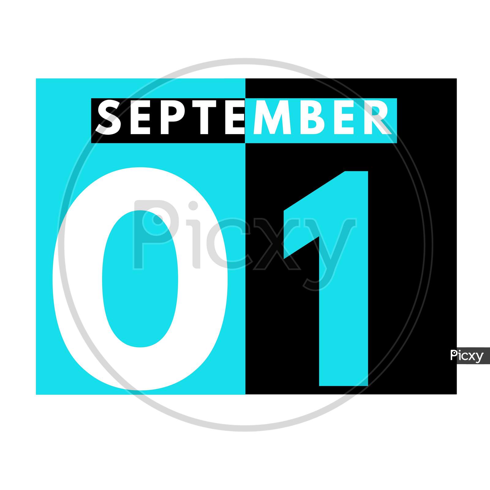 September 1. Modern Daily Calendar Icon .Date ,Day, Month .Calendar For The Month Of September