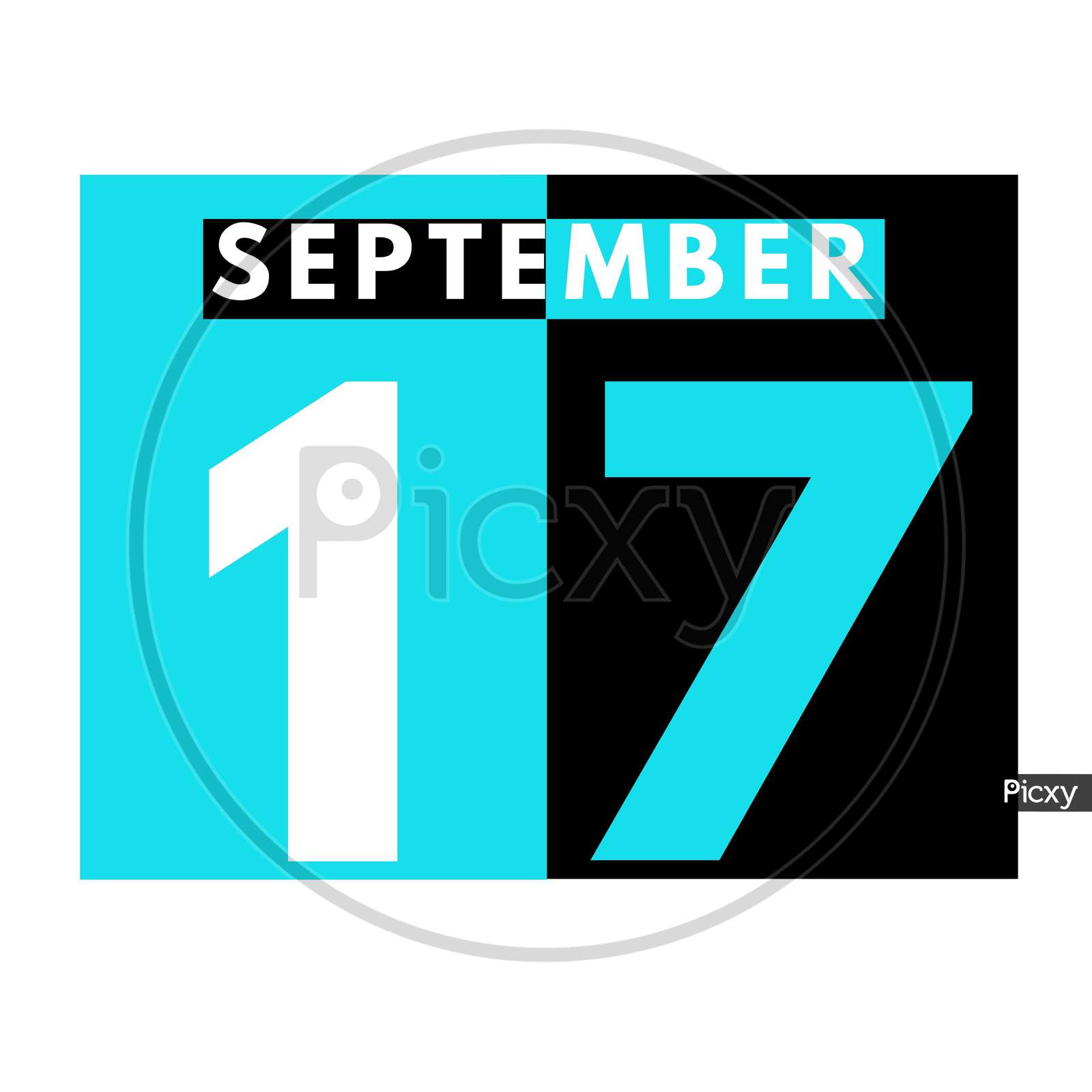 September 17 . Modern Daily Calendar Icon .Date ,Day, Month .Calendar For The Month Of September