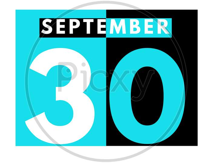 September 30 . Modern Daily Calendar Icon .Date ,Day, Month .Calendar For The Month Of September