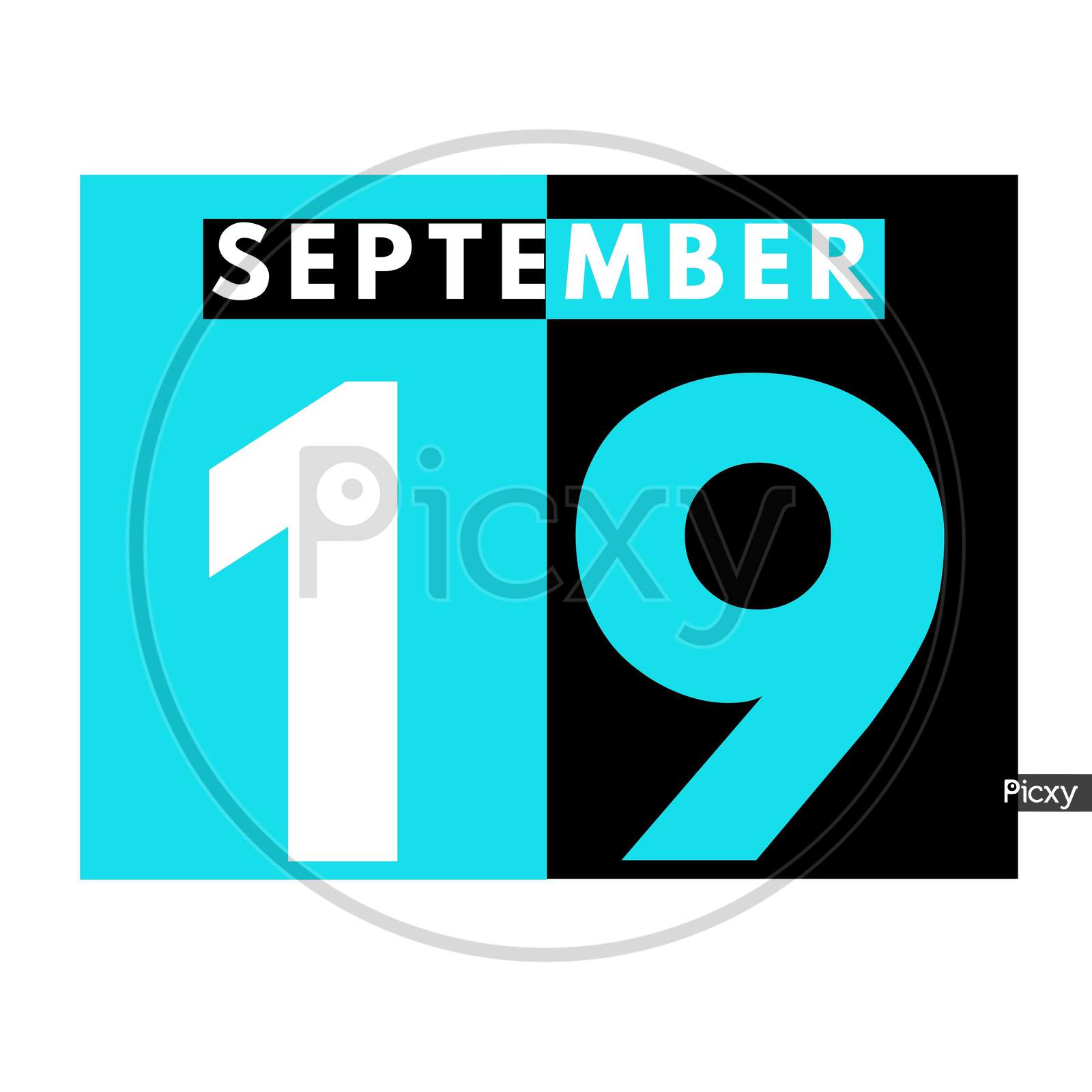 September 19 . Modern Daily Calendar Icon .Date ,Day, Month .Calendar For The Month Of September
