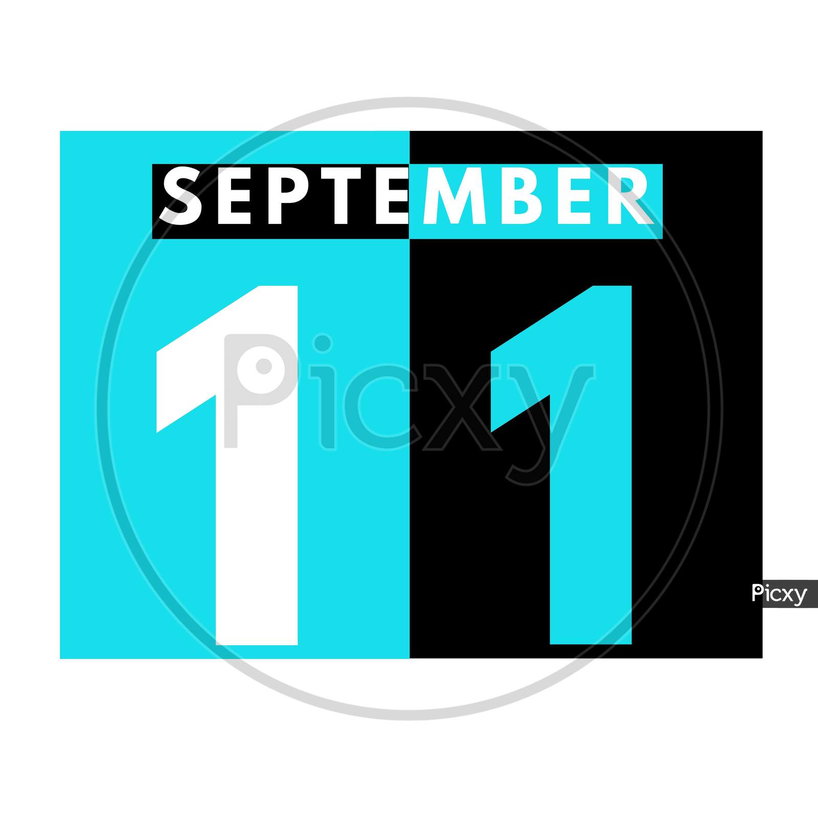 September 11 . Modern Daily Calendar Icon .Date ,Day, Month .Calendar For The Month Of September