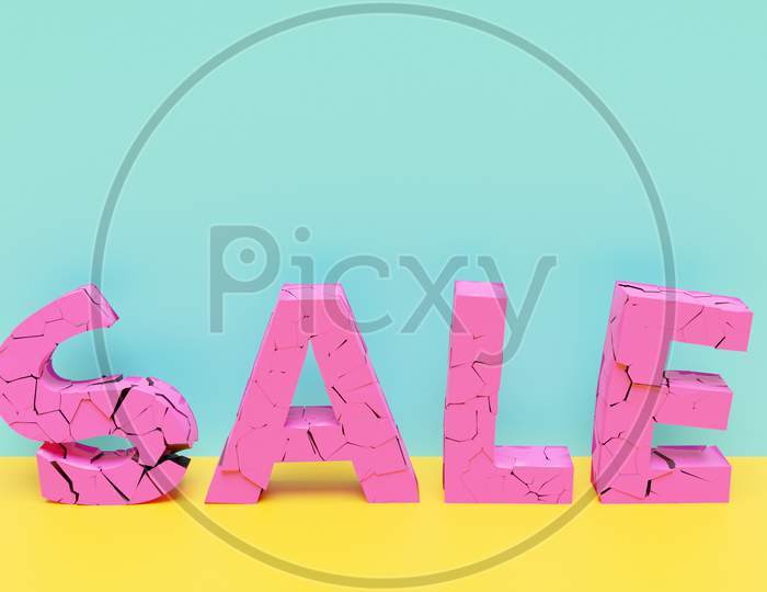3D Illustration Design Of A Banner Mega Big Sales With The Inscription Sale. Tag Templates With Special Offers For Purchase