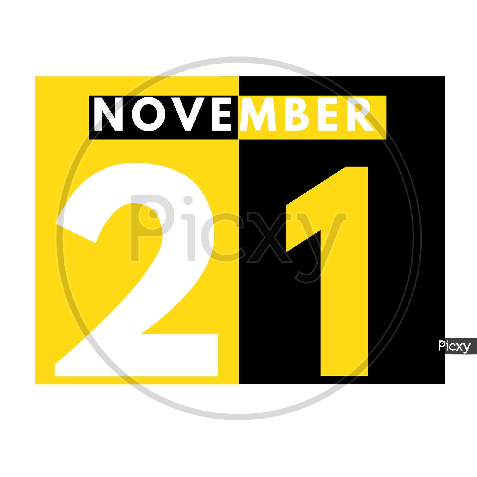 November 21 . Modern Daily Calendar Icon .Date ,Day, Month .Calendar For The Month Of November