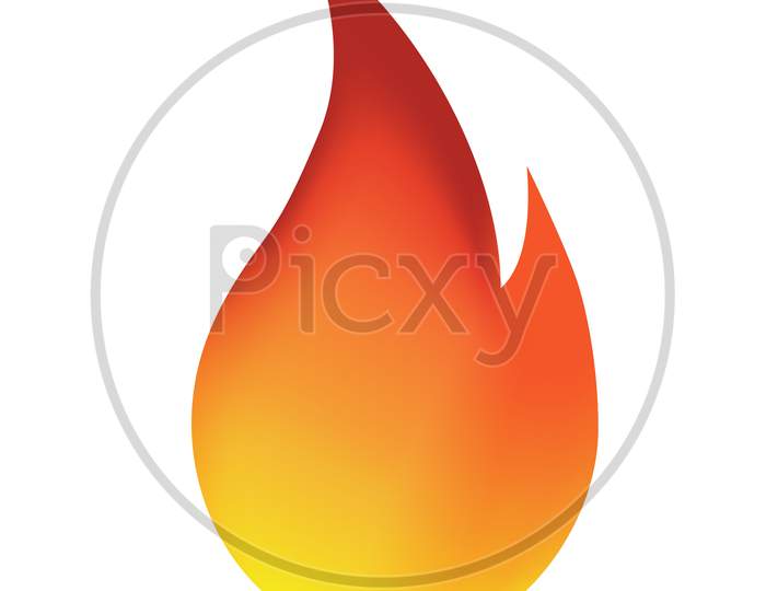 Vector Isolated Fire Emoji, Fire Ball, Icon