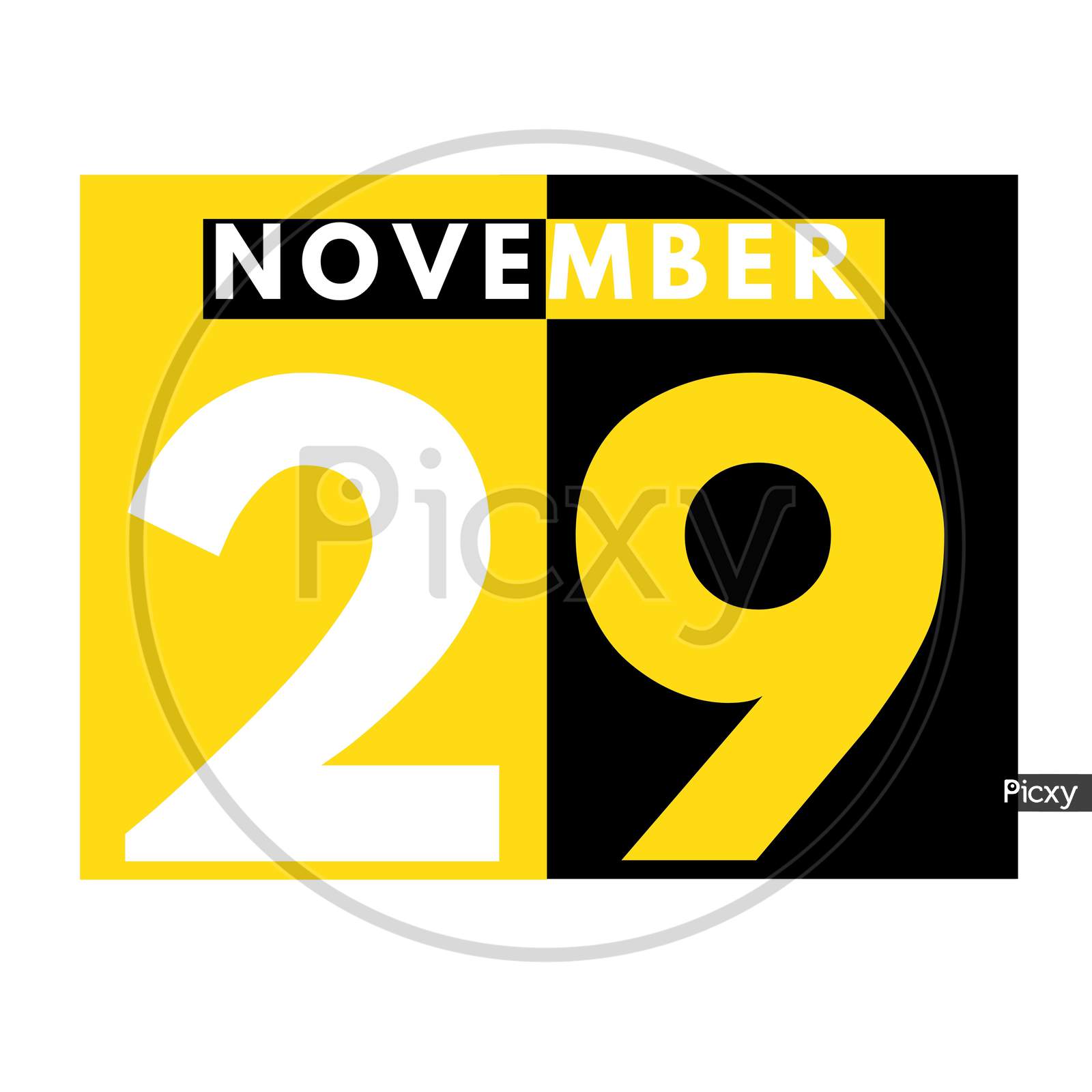 November 29 . Modern Daily Calendar Icon .Date ,Day, Month .Calendar For The Month Of November