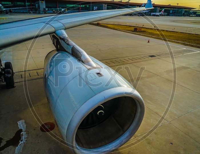 Image Of Jet Engine Of Airplane