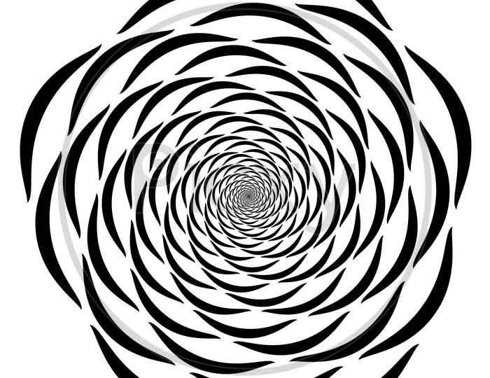 Curved Shaped Rotated In Fibonacci Pattern