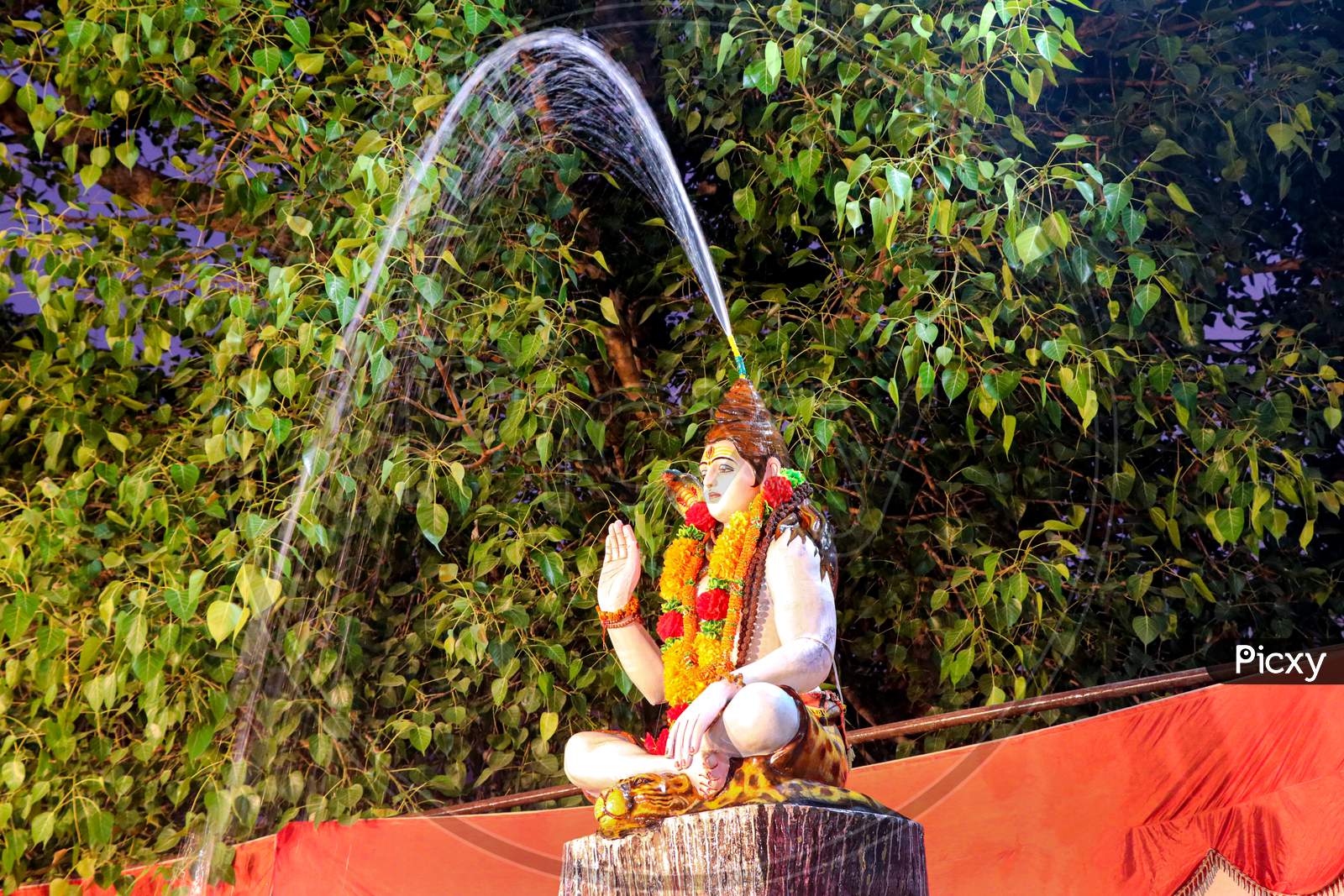 Statue Of Lord Shankar Coming Out Of The Ganges From The Hairs