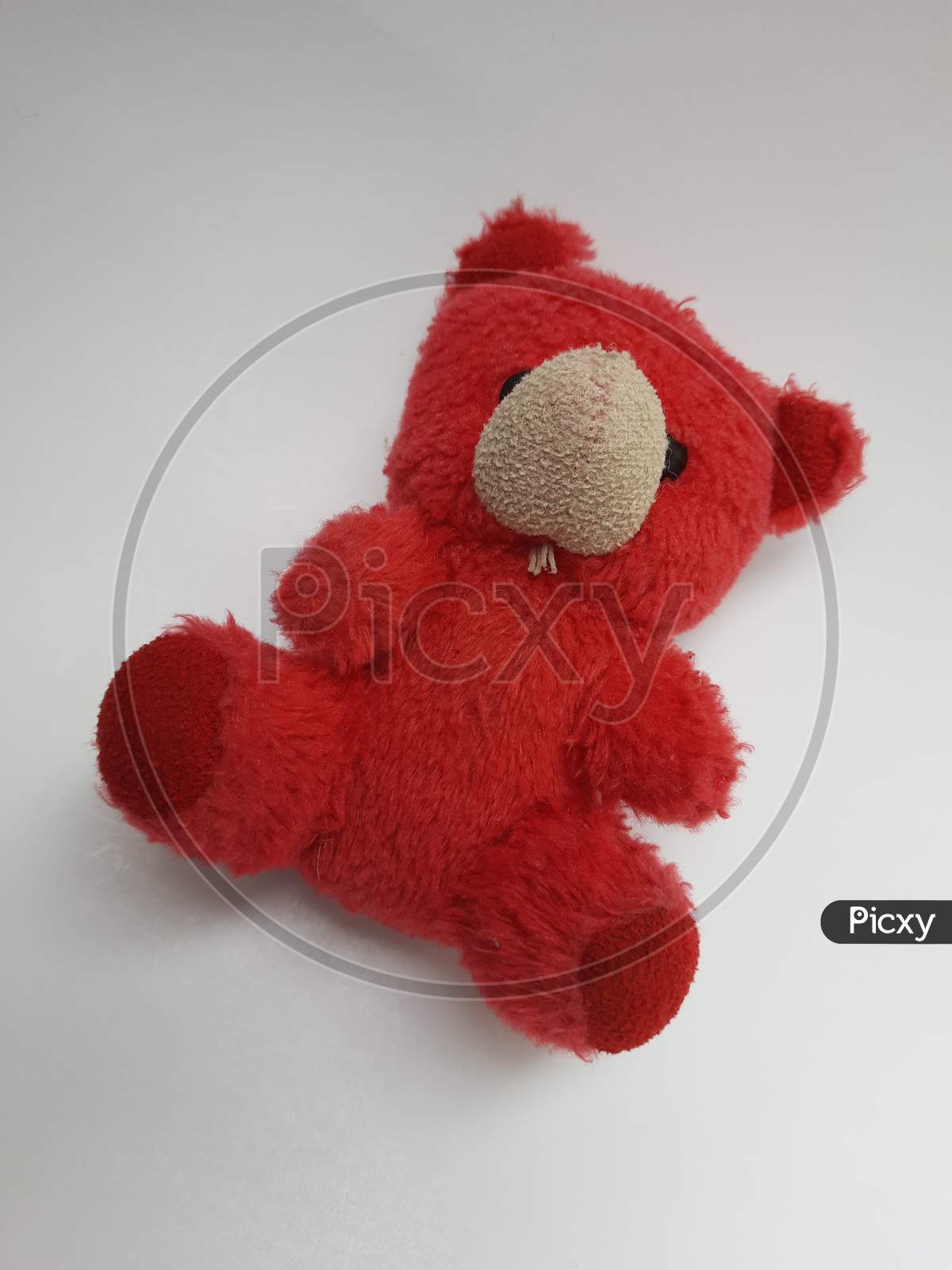 Small And Cute Toodles Stuffs Soft And Plush Red Color Red Teddy Bear Soft Toy Isolated On White Background