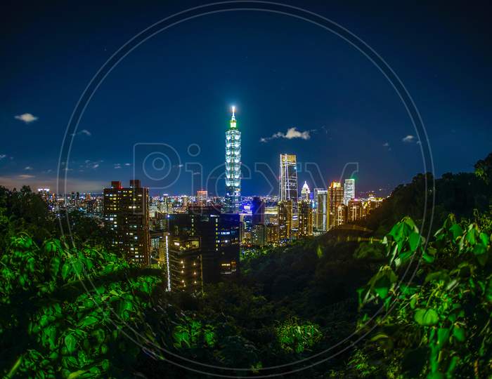 Taipei Night View Seen From The Xiangshan Taipei