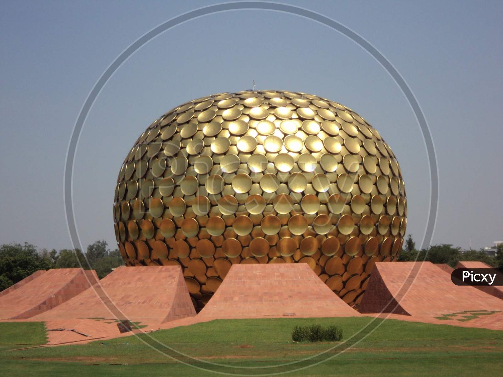 Auroville at pondicherry.Its a Editorial Photo don't use it as a commercial photo.