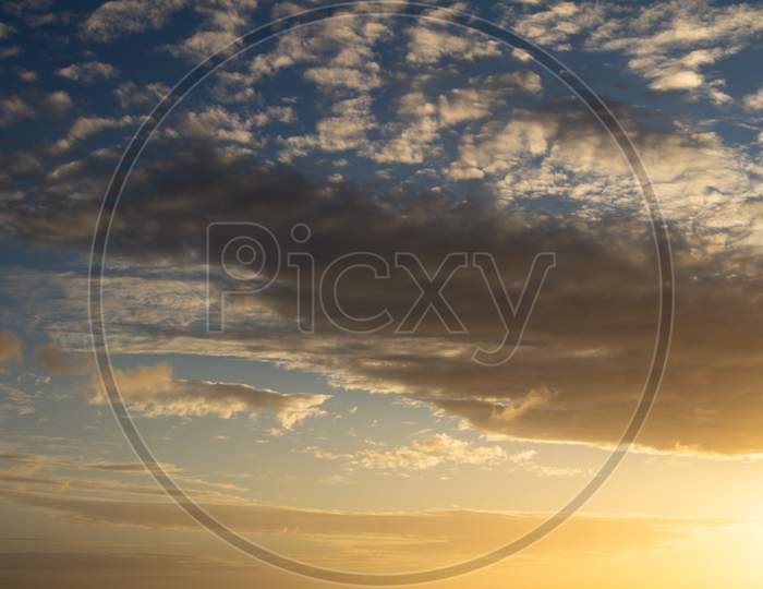 Beautiful Clouds During Sunset. Sky Replacement Tool.
