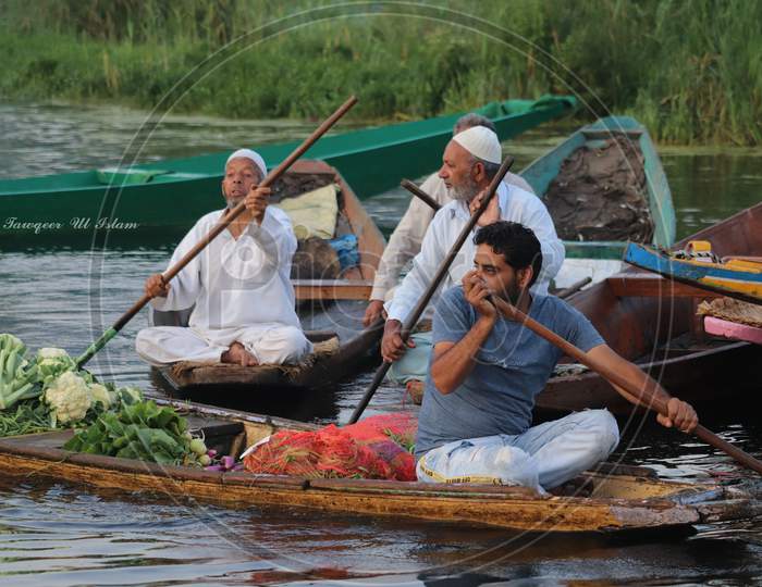Asia's only floating market in Kashmir