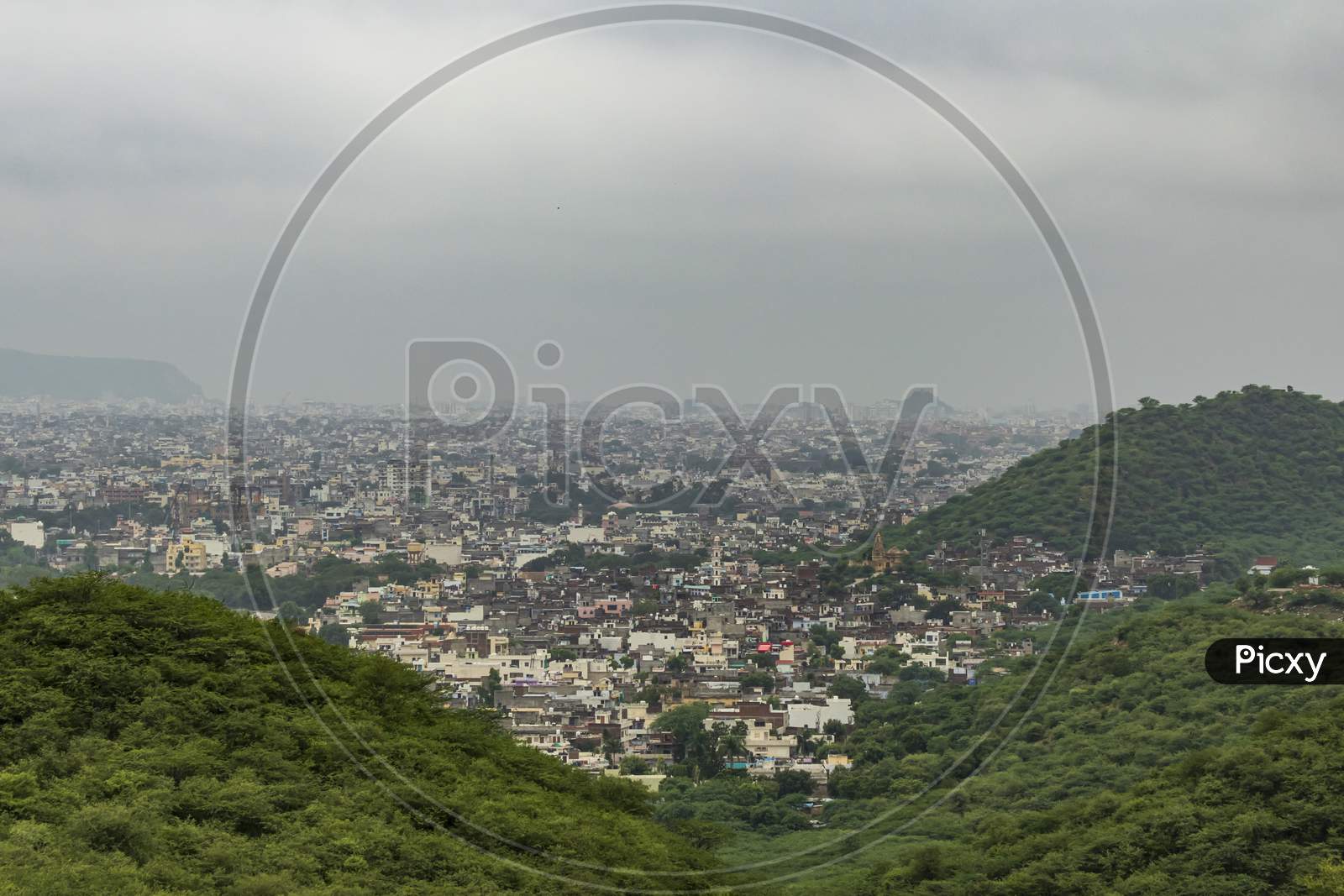 Aerial View Of Jaipur From Jaigarh Fort Rajasthan.