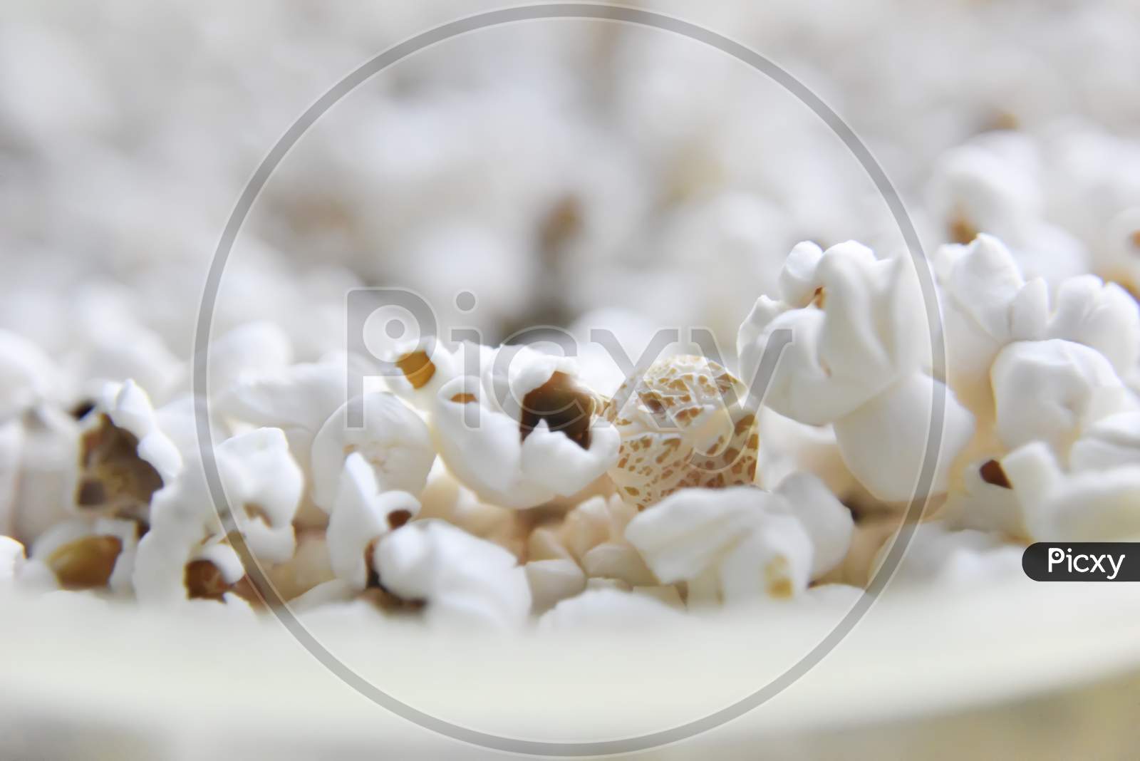 Selective Focus At The Popcorn With No Additives