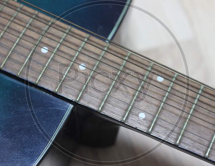 Close Up Of Music Guitar.