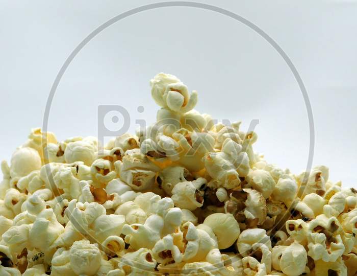 Popcorn On Isolated White Background