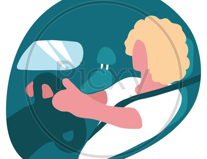 Lady Driver Illustration
