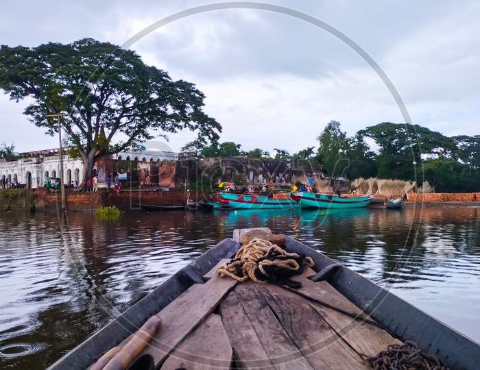 Natural River View On Sitting Boat