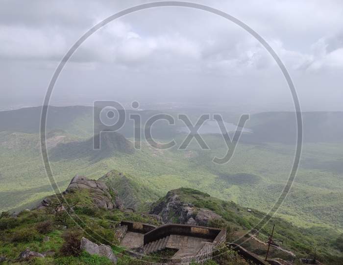 View from height - natural beauty of Girnar hills junagadh
