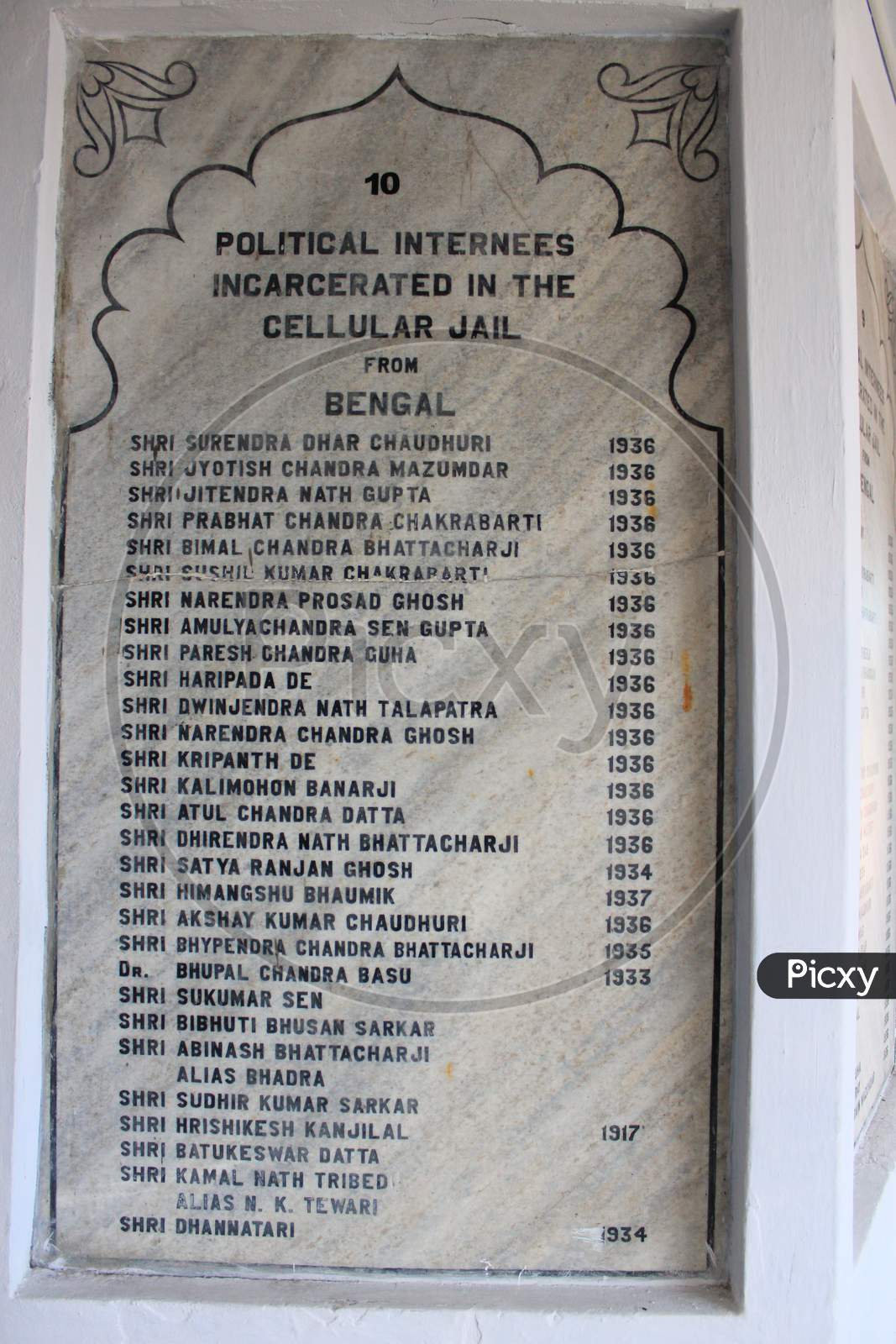 Image of List of prisoners at Cellular Jail Port Blair Andaman