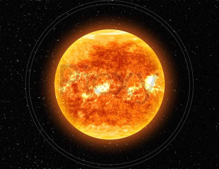 4k Sun Solar Atmosphere isolated on Space background