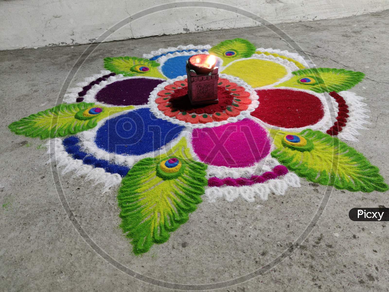 Diwali Festival Colorful Rangoli