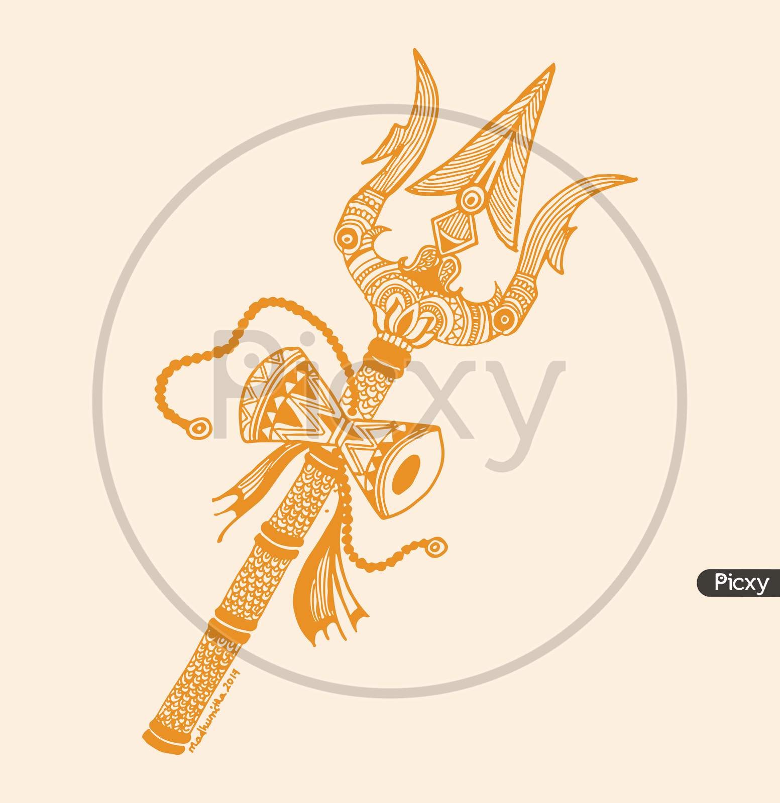 Image of Drawing Or Sketch Of Lord Shiva Outline Vector Illustration  Design Element Of Shiv Text Mahadev Trishul And Three TilakER769120Picxy