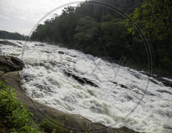 Water fall in river at vazhachal