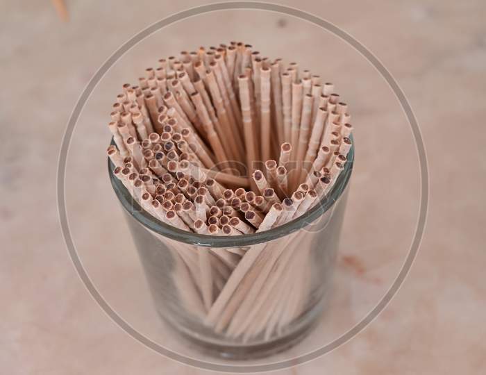 Closeup Of Cocktail Pick Fruit Prod Toothpicks