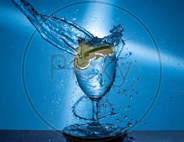 lemon drops in full of water glass