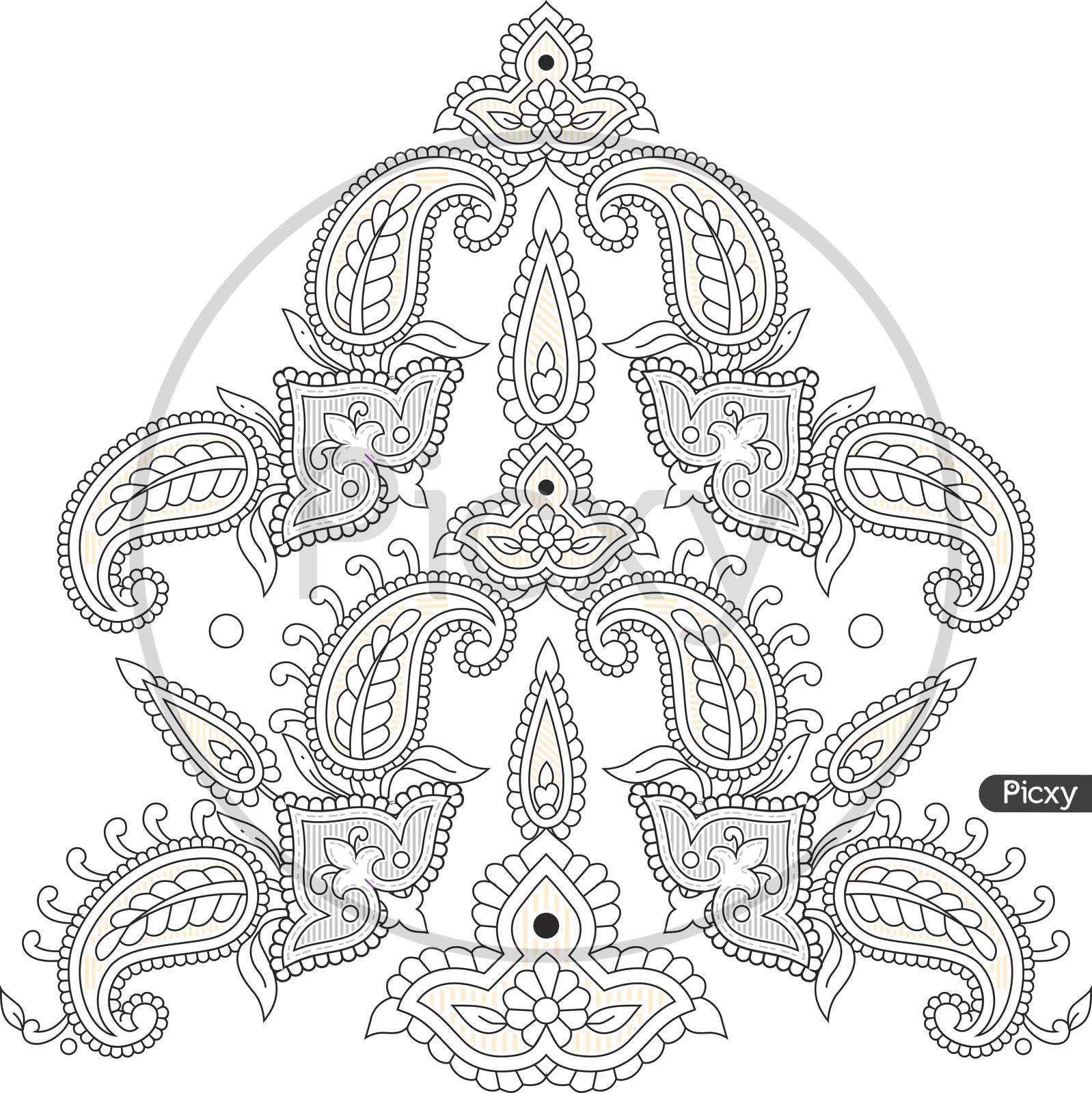 Mandala Design Of Element With Decorative Pattern