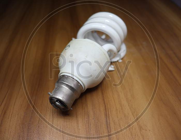 White Colored Destroyed Energy Bulb