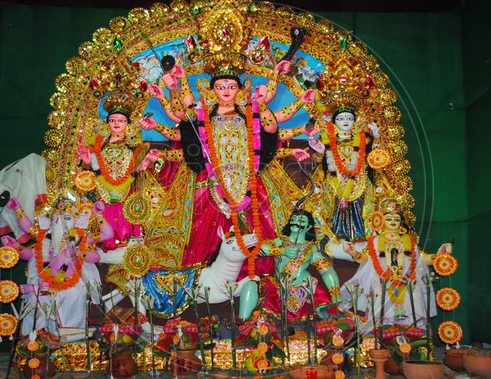 Goddess Durga, Durga idol, Goddess Durga, the most worshiped deity of Hindus, Durga Puja, the biggest festival of Bengalis