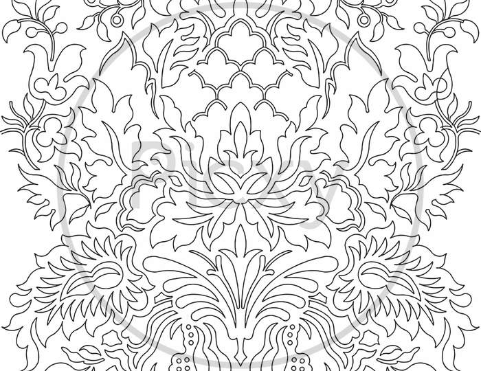 Seamless Pattern Element. Classical Luxury Old Fashioned Damask Ornament, Royal Victorian Seamless Texture For Wallpapers, Textile, Wrapping. Exquisite Floral Baroque Template.