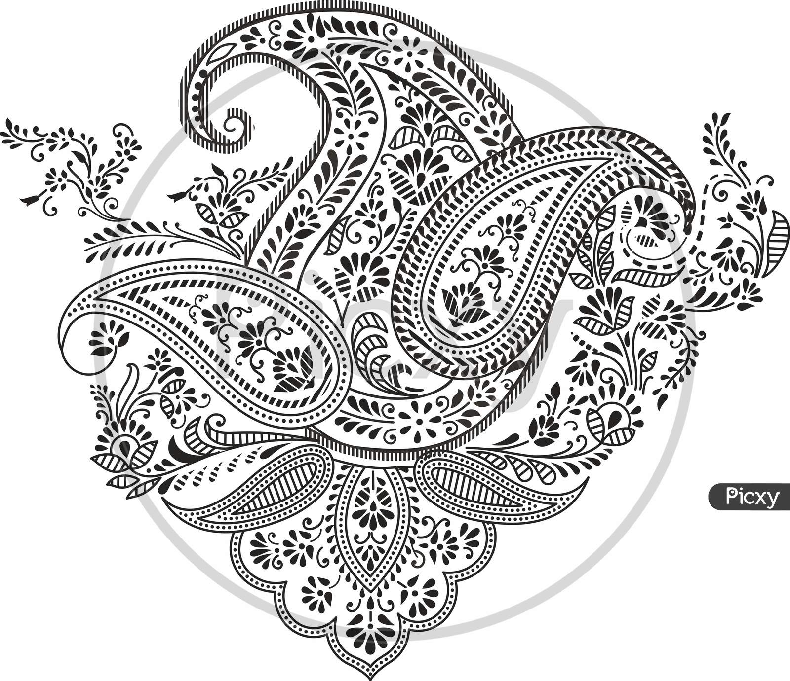 Floral Pattern Element, Indian Ornament Stock Image