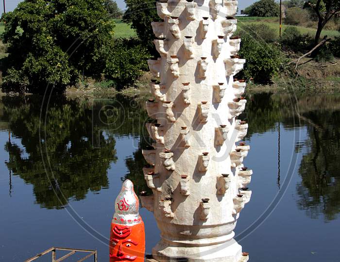 Lamp Pillar At Siddhavat