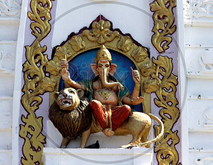 Ganesha Mounted On Lion