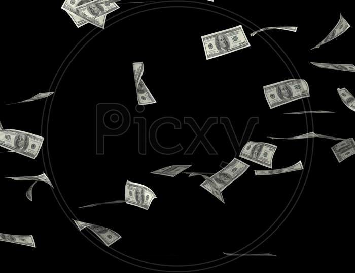 Falling Dollars Overlay Stock Image